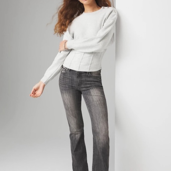 WHBM Elegant Light Heather Gray Pullover Sweater - Picture 3 of 12